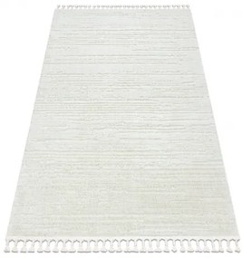 Koberec SEVILLA AC53B pruhy biely - strapce, Berber, Maroko, Shaggy Veľkosť: 200x290 cm