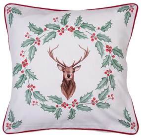 Povlak na vankúš s motívom jeleňa Holly Christmas - 40 * 40 cm