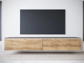 TV skrinka Dlone 180, Farby: matera / gaštan breslau, Osvetlenie: osvetlenie LED biele