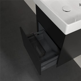 VILLEROY &amp; BOCH Collaro závesná skrinka pod umývadielko, 2 zásuvky, 460 x 374 x 546 mm, Black Matt Lacquer, C00600PD