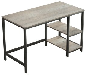 VASAGLE PC stôl industriálnej šedý 120 x 75 x 60 cm