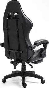 LEAN Kancelárska stolička s opierkou na nohy a vankúšmi – čierna