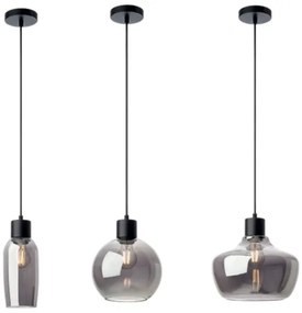 Redo 01-4045 - Luster na lanku ATLANTIS 1xE27/42W/230V pr. 20 cm čierna