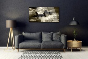 Obraz na skle Noc mesiac príroda 125x50 cm