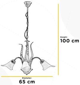 ONLI - Luster na reťazi ALGA 3xE14/6W/230V bronzová