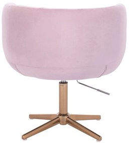 LuxuryForm DESIGN Kreslo MONTANA VELUR na zlatom kríži - levanduľa