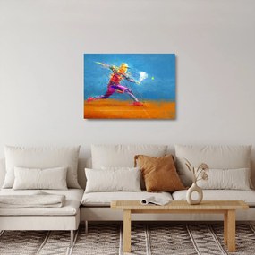 Sklenený obraz - Maľovaný tenista (70x50 cm)