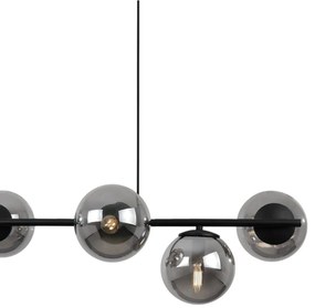 Závesne svietidlo Paris, 6x grafitové sklenené tienidlo, B