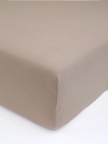Jersey plachta s elastanom Deluxe 90 × 200 cm – sivohnedá