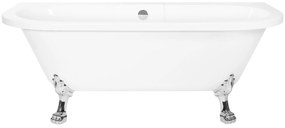 Rea Korfu, voľne stojaca vaňa 170x76 cm, biela lesklá-chróm, KPL-W5690