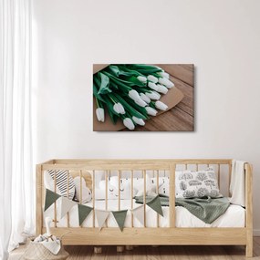 Obraz kytice bielych tulipánov (90x60 cm)