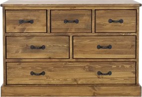 Rustikálna patinovaná komoda so 6 zásuvkami 122x45x80 cm