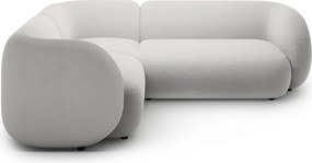 Svetlosivá zamatová rohová pohovka (ľavý roh/do L) Kate – Micadoni