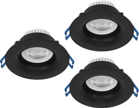 Eglo 902274-SADA 3xLED Kúpeľňové podhľadové svietidlo SALABATE LED/4,9W/230V pr.8,8cm IP65 čierna