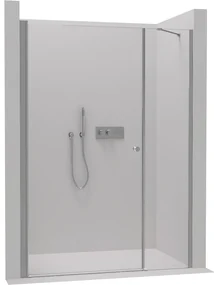 Cerano Antelo, 1-krídlové sprchové dvere s pevnou časťou 90(dvere) x 50(stena) x 190 cm, 6mm číre sklo, chrómový profil, CER-CER-435848