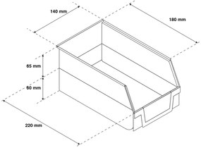 Plastový box, 220 mm