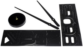 KIK Nástenné interiérové hodiny, samolepiace, čierne, KX7845