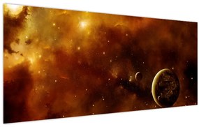 Obraz - Planéty s hmlovinou (120x50 cm)