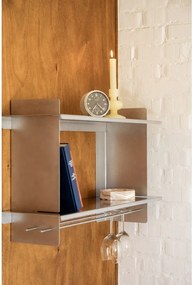 Poschodová kovová polica v striebornej farbe 70 cm Tivo – noo.ma