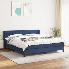 Posteľný rám boxspring s matracom modrý 180x200 cm látka 3130055