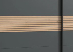 Šatníková skriňa Rotterdam, 225 cm, grafit/dub artisan