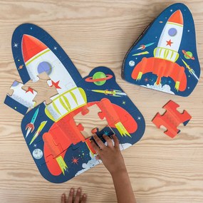 Puzzle (počet dielikov 18) Space Age rocket – Rex London