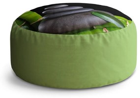 Sablio Taburet Bambus a kamene: 38x48 cm