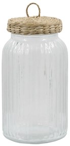 Chic Antique Sklenená dóza Wicker Lid 1,2 l