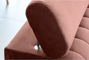 Ružová zamatová rozkladacia pohovka 261 cm Laurence – ELTAP