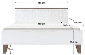 Manželská posteľ 160 cm Telegrafo (borovica canyon + dub sonoma truflový) (s roštom). Vlastná spoľahlivá doprava až k Vám domov. 1116512