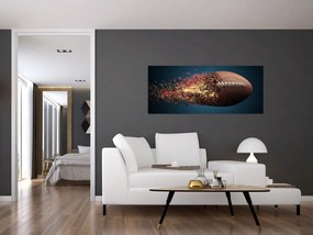 Obraz - Ragbyová lopta v akcii (120x50 cm)