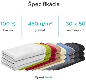 Detský uterák Bella biely 30x50 cm, 100% bavlna