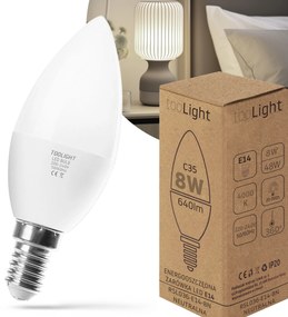 Toolight, LED žiarovka E27, 8W, 640lm, 4000K neutrálna biela, RSL036, OSW-20021