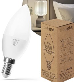 Toolight Toolight, LED žiarovka E27, 8W, 640lm, 4000K neutrálna biela, RSL036, OSW-20021