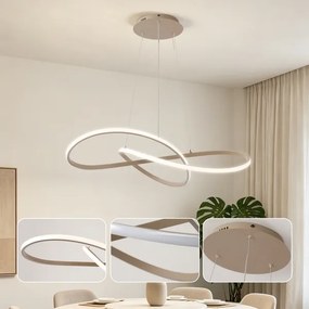 Brilagi - LED stmievateľný závesný luster INFINITY LED/80W/230V 80x80 cm béžový + diaľkové ovládanie