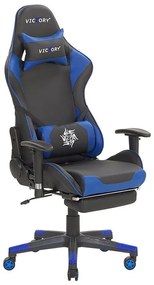 Kancelárska stolička VITTORE (syntetická koža) (čierna + modrá). Vlastná spoľahlivá doprava až k Vám domov. 1019109