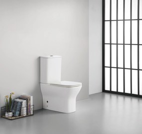 CERANO - WC kombi Hugo, Rimless + UF sedátko - biela lesklá, CER-CER-538759