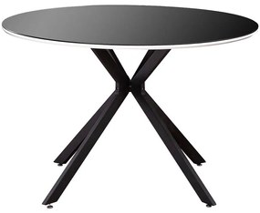 Stôl Avelar 120 Sklo/Mdf/Oceľ – Čierna/Biely