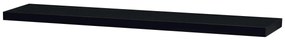 Autronic -  Polička nástenná 120 cm, MDF, farba čierny vysoký lesk, baleno v ochranej fólii - P-002 B