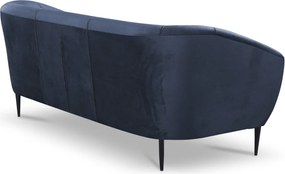Trojmiestna pohovka Olivio, námornícka modrá zamatová látka