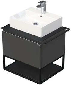 Kúpeľňová skrinka s umývadlom Intedoor Landau Metal 60 cm antracitová