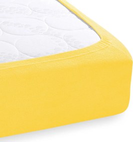 Detské froté napínacie prestieradlo do postieľky FR-003 Žlté 60 x 120 x 10 cm - do postieľky