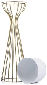 KOVOVÝ KVETINÁČ SO STOJANOM GLAM 68X20 CM BIELA/ZLATÁ