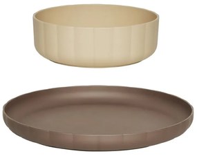 OYOY Detský jedálenský set Pullo Plate & Bowl – set 2 ks