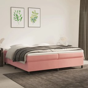 Posteľný rám boxsping s matracom ružový200x200 cm zamat 3144704