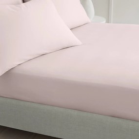 Ružová napínacia plachta z bavlneného perkálu 90x190 cm Cotton Percale – Bianca