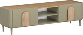 RTV skrinka Amilio 170 cm so zásuvkou na nožičkách - eukalyptus / dub baltic dune / úchyty dub prírodný