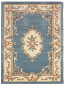 Modrý koberec z vlny Flair Rugs Aubusson, 120 × 180 cm