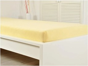 Froté plachta do detskej postieľky žltá 70x140 cm