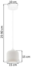 Závesné svietidlo Riffle, 1x biele sklenené tienidlo, w